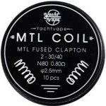 Yachtvape předmotané spirálky MTL Fused Clapton NI80 0,8 ohm 10 ks – Zboží Mobilmania