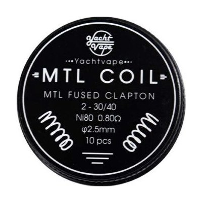 Yachtvape předmotané spirálky MTL Fused Clapton NI80 0,8 ohm 10 ks – Zboží Mobilmania