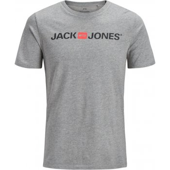 Jack & Jones pánské triko JJECORP 12137126 Light Grey melange