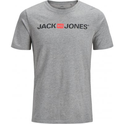 Jack & Jones pánské triko JJECORP 12137126 Light Grey melange