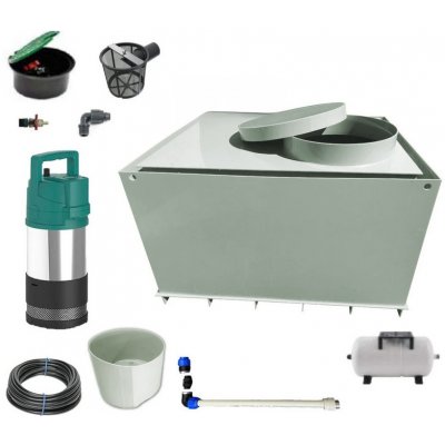 Mravec plast nádrž na dešťovou vodu s čerpadlem a splachování dvouplášťová hranatá 12m³ – Zboží Mobilmania