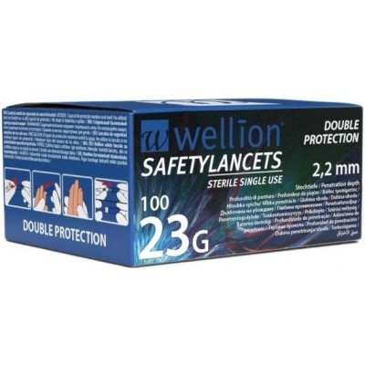 Wellion Safety Lancets 23G—Jehly jednorázové 100 ks – Zboží Dáma