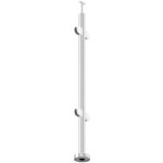 KP -21412 - nerezový kulatý sloupek, schodišťový, vrchní kotvení, přímý, pro madlo pr. 42,4 mm, systém sklo, pro nerezové zábradlí KP-21412 – Hledejceny.cz