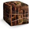 Sedací vak a pytel Sablio taburet Cube vinný sklípek 40x40x40 cm