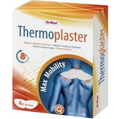 Dr.Max Thermoplaster Náplast s hřejivým účinkem 4 náplasti 29 x 9 cm