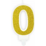 PartyDeco narozeninová svíčka zlatá číslo 0 – Sleviste.cz