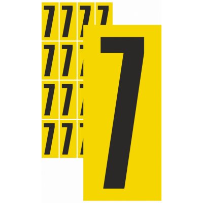 Čísla samolepicí 7 samolepící vinylová fólie 25mm písmo - aršík 16 ks – Zboží Dáma