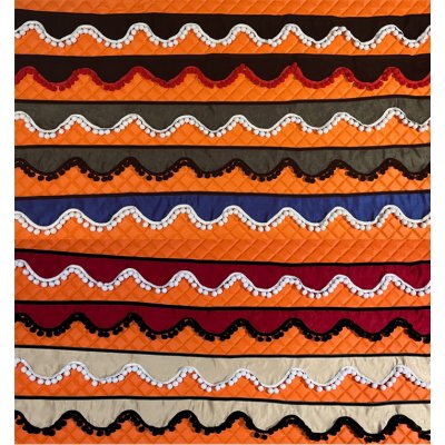 Bordura nad přední okno – bambulky II. - Černé + červené bambulky – Zboží Mobilmania