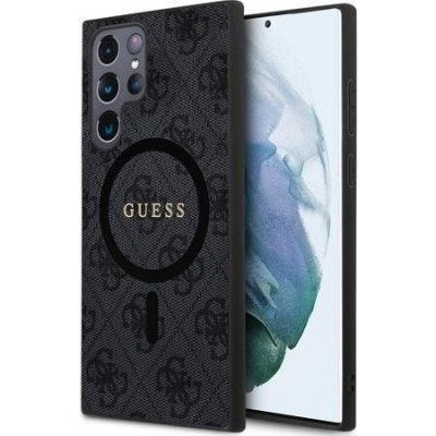 Guess PU Leather 4G Colored Ring MagSafe kryt Samsung Galaxy S24 Ultra černé – Zbozi.Blesk.cz