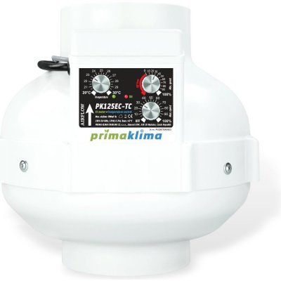 Prima Klima Whisperblower EC-TC 125 mm - 800 m3/h, ventilátor s EC motorem a regulací teploty