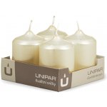 UNIPAR Adventní svíčky metalické krémové 5x7 cm