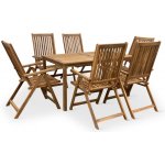 Nábytek Texim LUCY stůl + Viet polohovací židle akáciový set 1+6 – Zbozi.Blesk.cz