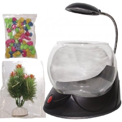 Hailea akvárium Betta magická koule černá s osvětlením 1,8 l – Hledejceny.cz