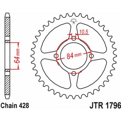 JT Sprockets JTR 1796-51 – Zboží Mobilmania