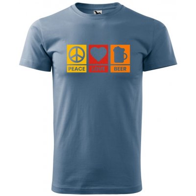 Dobrý Triko pánské tričko Peace Love beer Denim – Hledejceny.cz