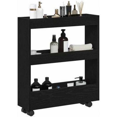 Servírovací stolek kolečka dřevo černá NoBi OSLO – Zboží Dáma