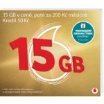Vodafone SIM Předplacená karta 30 Zlatá karta 15GB (10GB + 5GB ZDARMA) + 50 Kč kredit – Zboží Živě