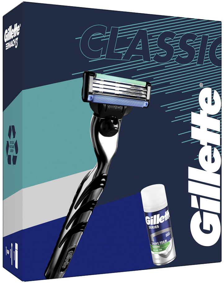 Gillette Mach 3 holicí strojek + Series pěna na holení 100 ml dárková sada