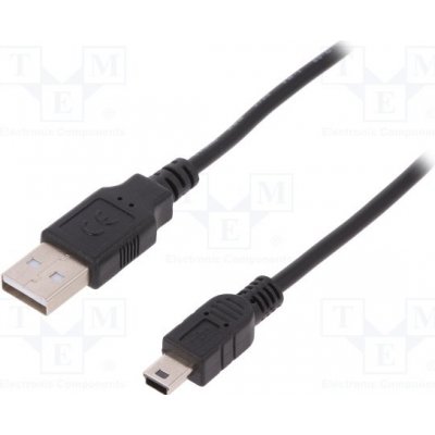 Assmann USB 2.0 USB A vidlice, USB B mini vidlice niklovaný 1m AK-300130-010-S