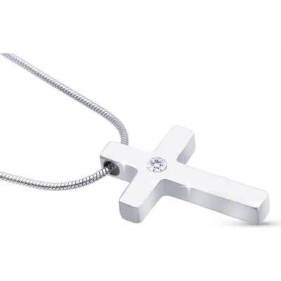 Ellami Řetízek z chirurgické oceli s přívěskem,křížek se zirkonem 3001794 – Zboží Dáma