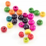Barevné dřevěné kulaté korálky - průměr 0,7 cm - 20 g / cca 50 ks – Zboží Mobilmania