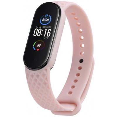 Xiaomi Mi Band 5/6 náhradní náramek Diamantový vzor Pastelově růžová MBSCZ-5DV010 – Hledejceny.cz