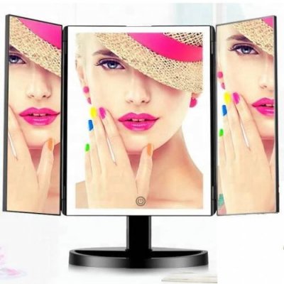 iQ-Tech iMirror 3D Fascinate kosmetické make-up zrcátko třípanelové LED Line černé – Zbozi.Blesk.cz