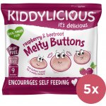 Kiddylicious Ovocno-zeleninové knoflíčky Malina s řepou 5 x 6 g – Hledejceny.cz