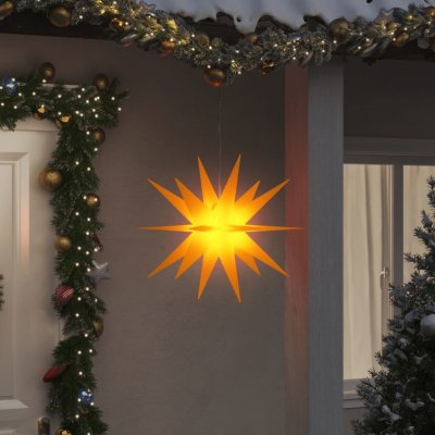 Petrashop Svítící vánoční hvězda s LED skládací žlutá 57 cm – Hledejceny.cz