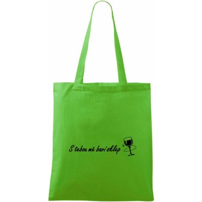 Taška malá 42x38 cm, S tebou mě baví sklep, Apple Green – Sleviste.cz