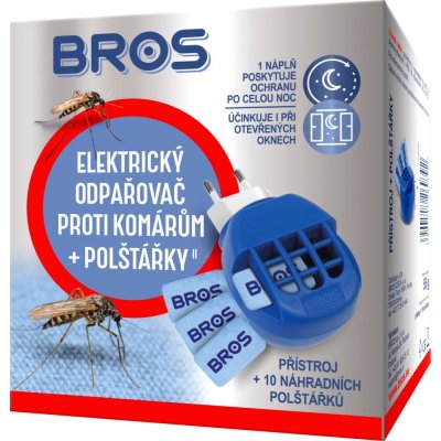Bros Elektrický odpařovač proti komárům + polštářky 10 kusů 06940 – HobbyKompas.cz