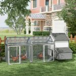 PawHut Dřevěný kurník 247 x 125 x 113,5 cm šedý – Hledejceny.cz