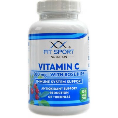 FitSport Nutrition Vitamin C 500 mg with Rose Hips 130 vege kapslí – Hledejceny.cz