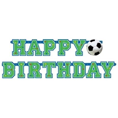 Fotbalový narozeninový banner Happy Birthday 1,3m x 10,2cm – Zboží Dáma