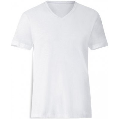 Pánské bílé tričko V NECK Cotton Touch s potiskem