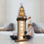 Solight vánoční LED dřevěná dekorace stromek 2x AA – Hledejceny.cz