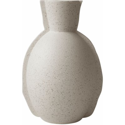 DBKD Keramická váza Edge Cream Dot 30 cm, krémová barva, keramika
