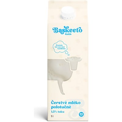 Baskeeto Čerstvé polotučné mléko 1,5% 1 l – Zboží Dáma