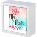 Nekupto DÁRKOVÁ POKLADNIČKA SVATEBNÍ Mr.&Mrs. 16x16x6cm – Zboží Dáma