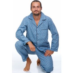 1P0716 pyžamo dlouhé propínací modrá