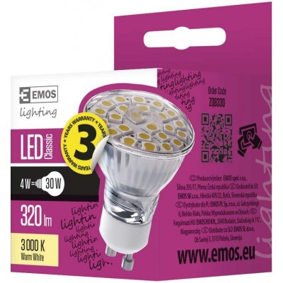Emos LED žárovka Classic MR16 4W GU10 Teplá bílá