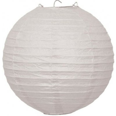 Kulatý papírový lampion bílý – 20 cm – Zboží Dáma