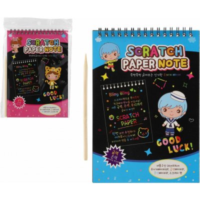 Teddies Škrabací Vyškrabovací notes barevný 10 listů 10x14cm 2 barvy v sáčku – Zboží Dáma