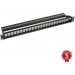 Patch panel Solarix modulární neosazený 24 portů, černý 1U SX24M-0-STP-BK-UNI-N – Zboží Živě