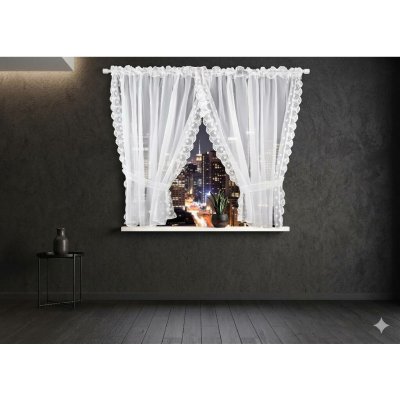 Dekorační krátká záclona DOROTHEA krajka 6061 bílá 400x155 cm MyBestHome – Hledejceny.cz