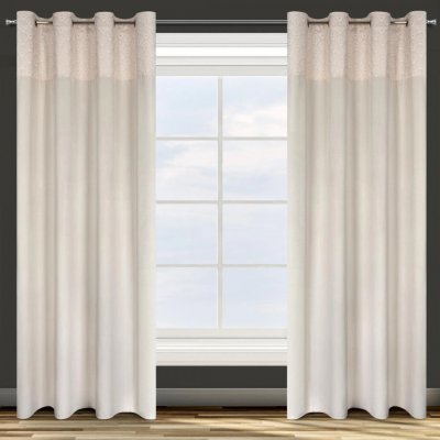 Design 91 ZATEMŇOVACÍ ZÁVĚS NA KROUŽCÍCH AGNES 140X250 CM KRÉMOVÁ – Hledejceny.cz