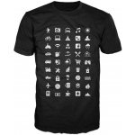 Cestovatelské triko piktogramy černé – Zboží Mobilmania