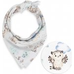 Biante dětský bavlněný šátek Sandra SA-478 Lesní zvířátka v borůvčí na bílém – Sleviste.cz