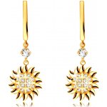 Šperky eshop kulaté ze žlutého zlata přívěsek ve tvaru slunce kulatý čirý zirkon S1GG231.31 – Sleviste.cz