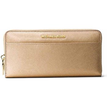 Michael Kors Mercer peněženka metallic leather continental pale gold